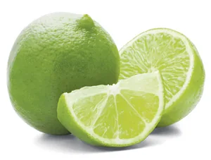 Citrus lime fruit isolated on white background cutout