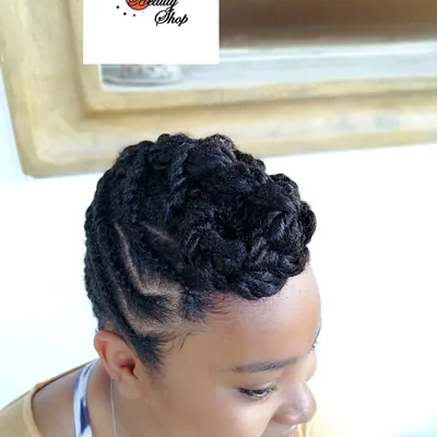 Coiffure protectrice tressée en chignon